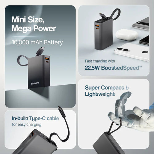 Ambrane MiniCharge 11 10000 mAh Power Bank
