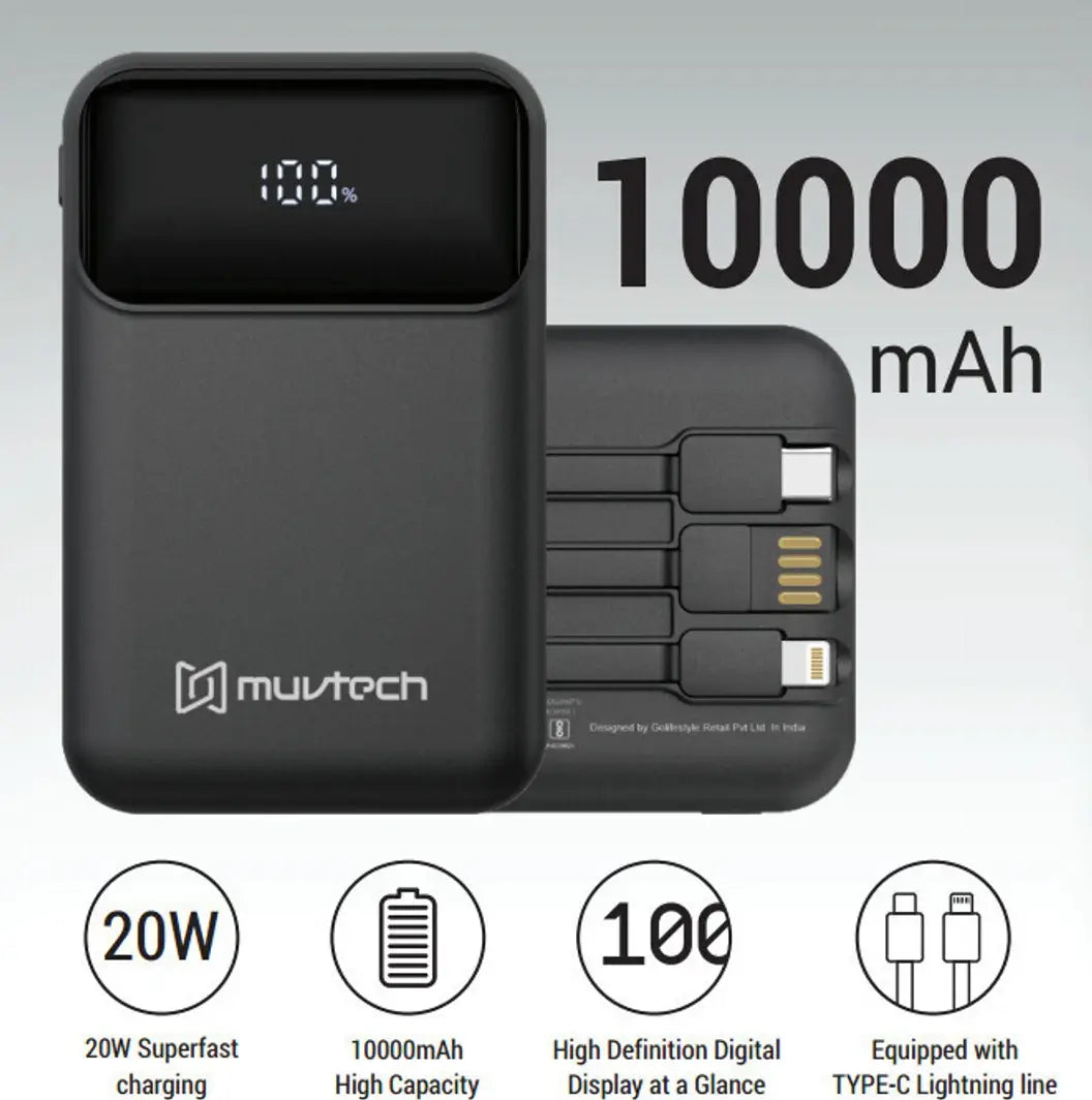 MuvTech Mini Pro 10000 mAh Wireless Power Bank