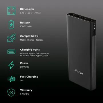 URBN 10000 mAh Power Bank