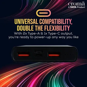 Croma CRSP10MPBA040601 10000 mAh Power Bank
