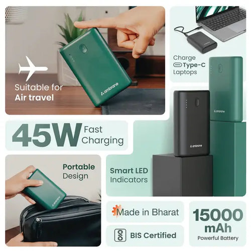 Ambrane PowerLit 45 15000 mAh Power Bank