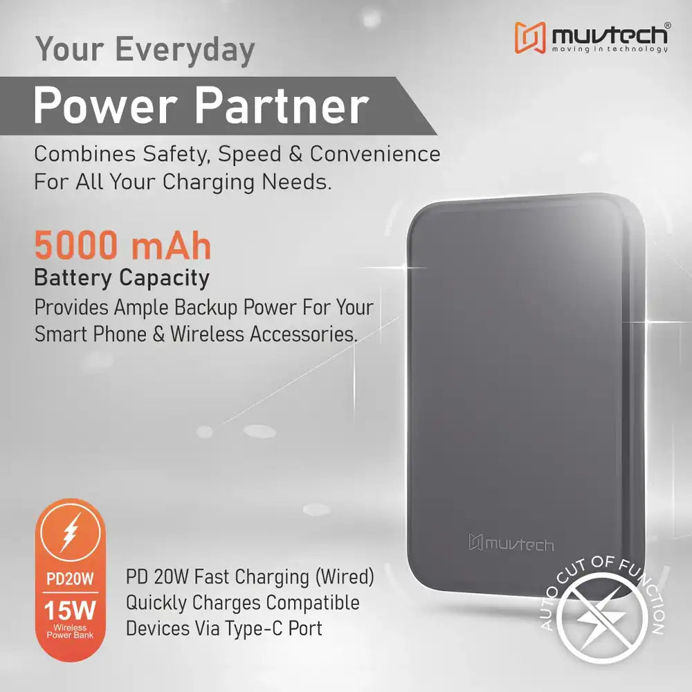 MuvTech Pocket Pro 5000 mAh Power Bank