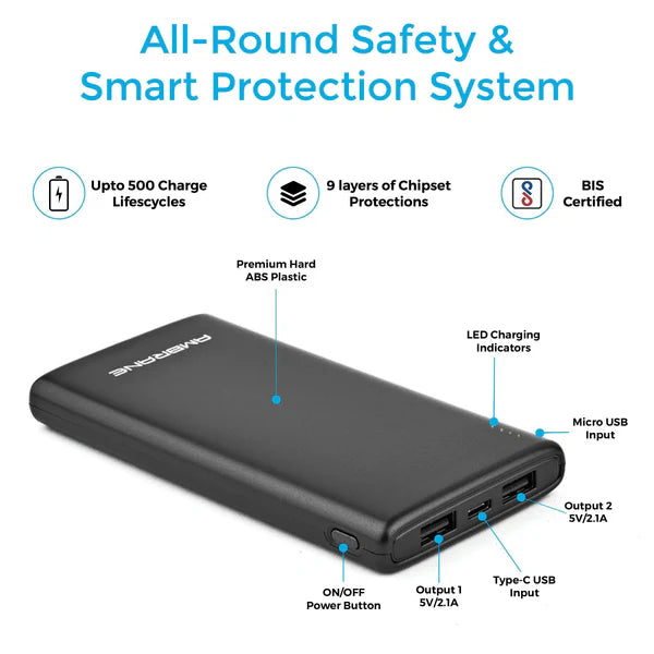 Ambrane PP-125 10000 mAh Power Bank