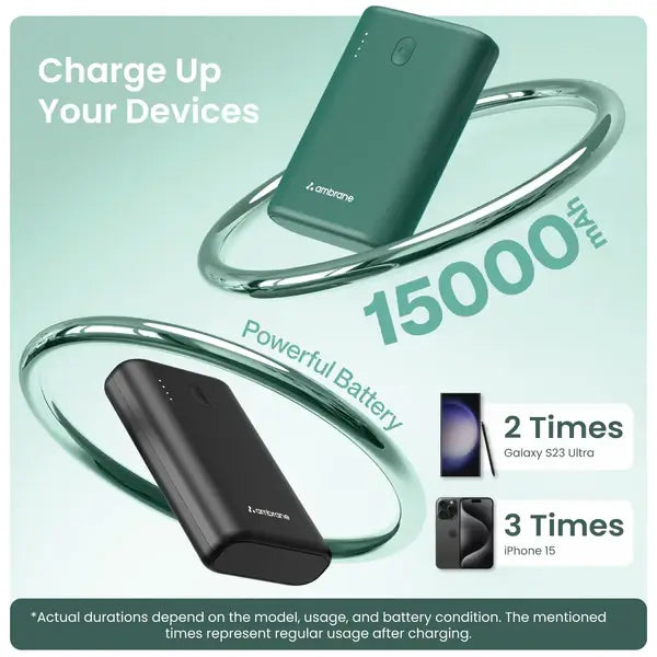 Ambrane PowerLit 45 15000 mAh Power Bank