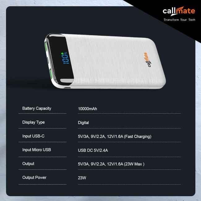 Callmate Chargemaster 100 10000 mAh Power Bank