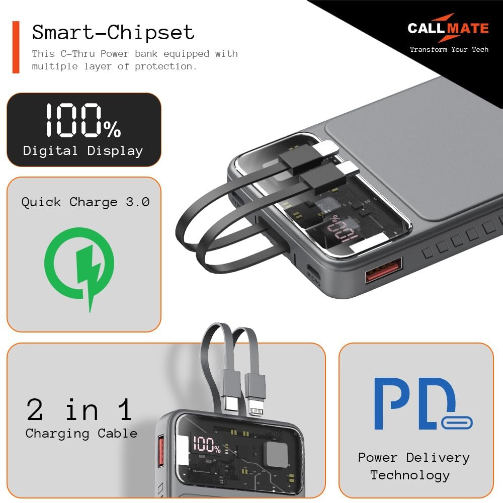 Callmate C-Thru 10000 mAh Power Bank
