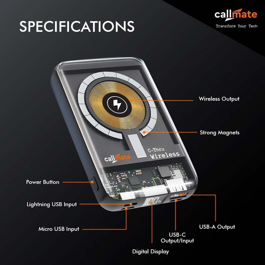 Callmate C-Thru 5000 mAh Power Bank