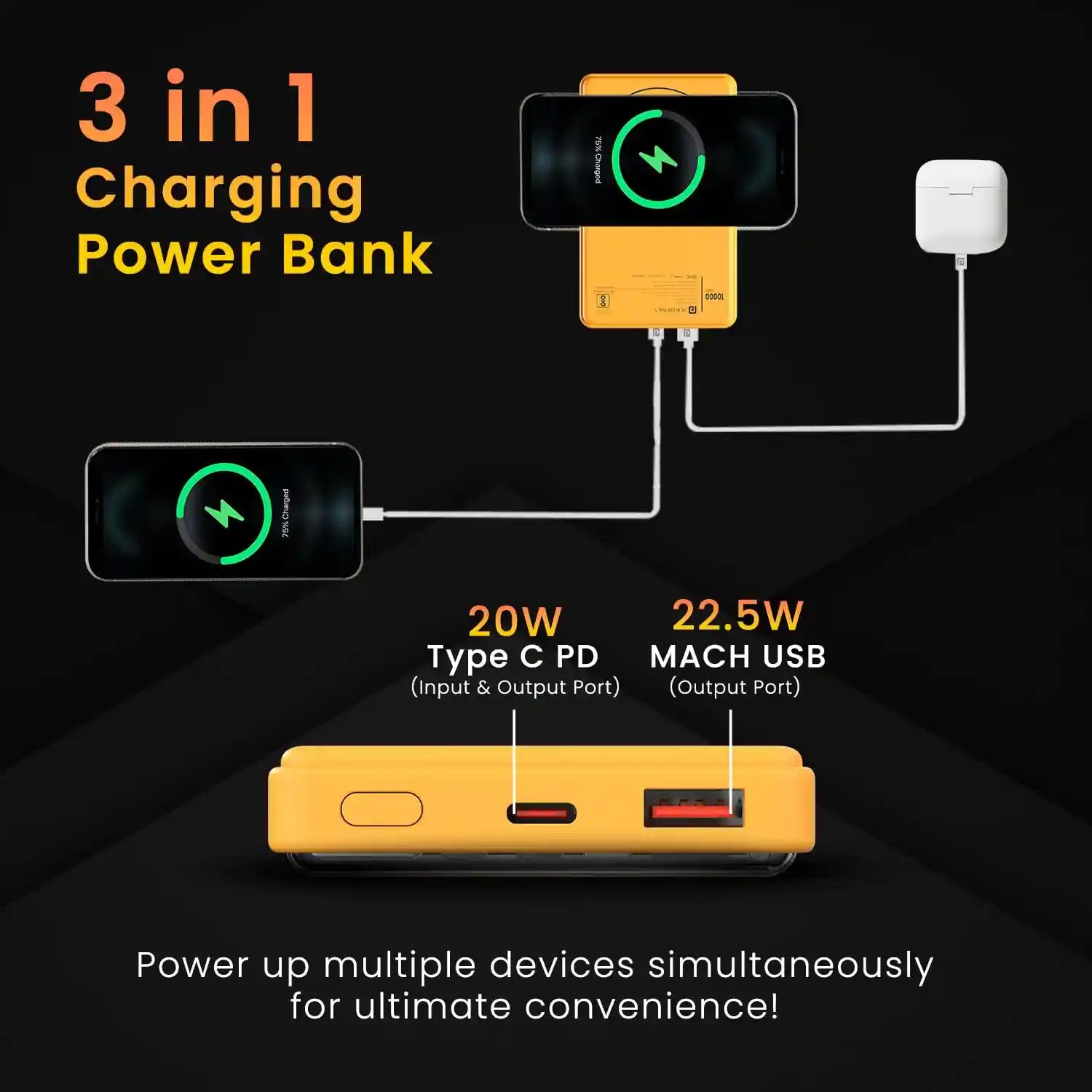 Portronics Luxcell Wireless Mini 10K 10000 mAh Power Bank