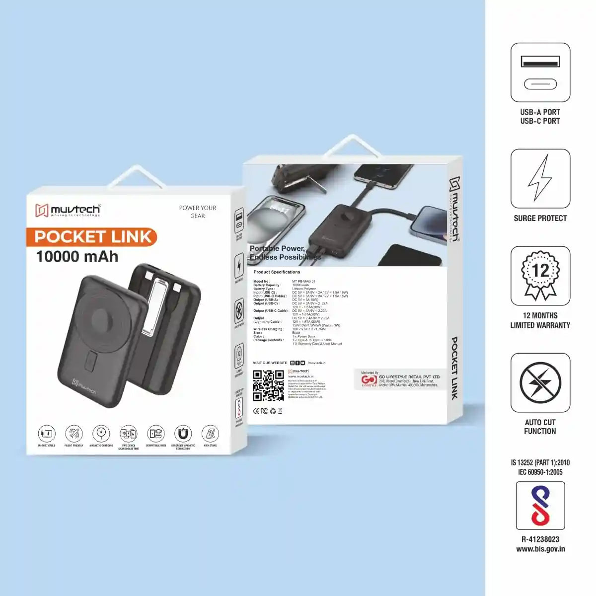 MuvTech Pocket Link 10000 mAh Power Bank