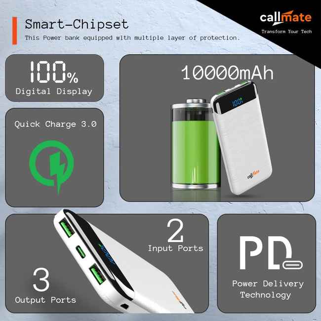 Callmate Chargemaster 100 10000 mAh Power Bank