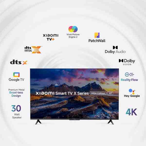 Xiaomi X Series 2024 Edition 43 inch Ultra HD 4K Smart LED TV (L43MA-AUIN)