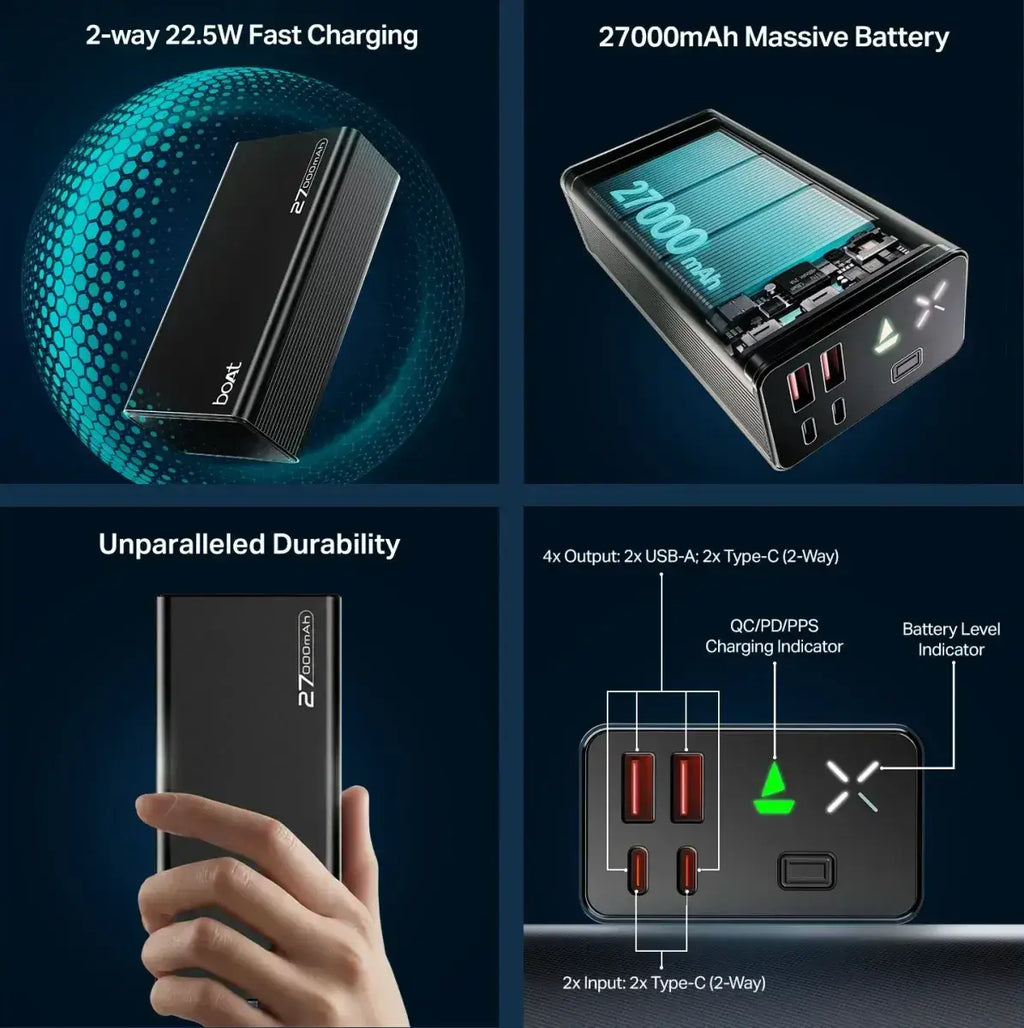 boAt EnergyShroom PB600 27000 mAh Power Bank