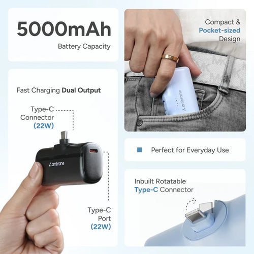 Ambrane Pocket 5 5000 mAh Power Bank