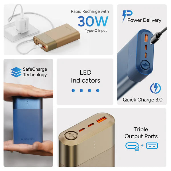 Ambrane PowerLit Duo 30 20000 mAh Power Bank