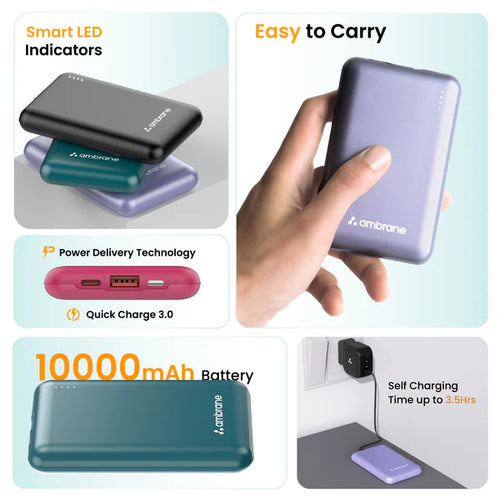 Ambrane Powerlit 10000 mAh Power Bank