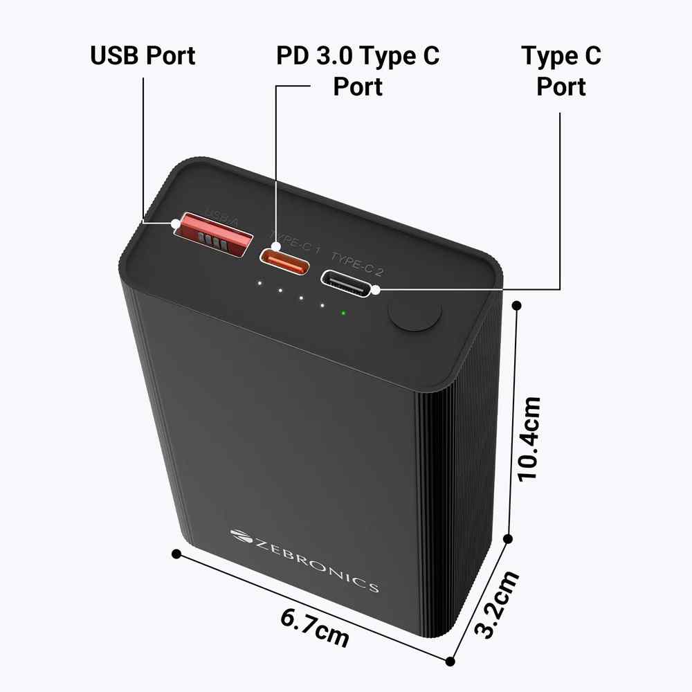 Zebronics Zeb EnergiTank 20MR1 20000 mAh Power Bank