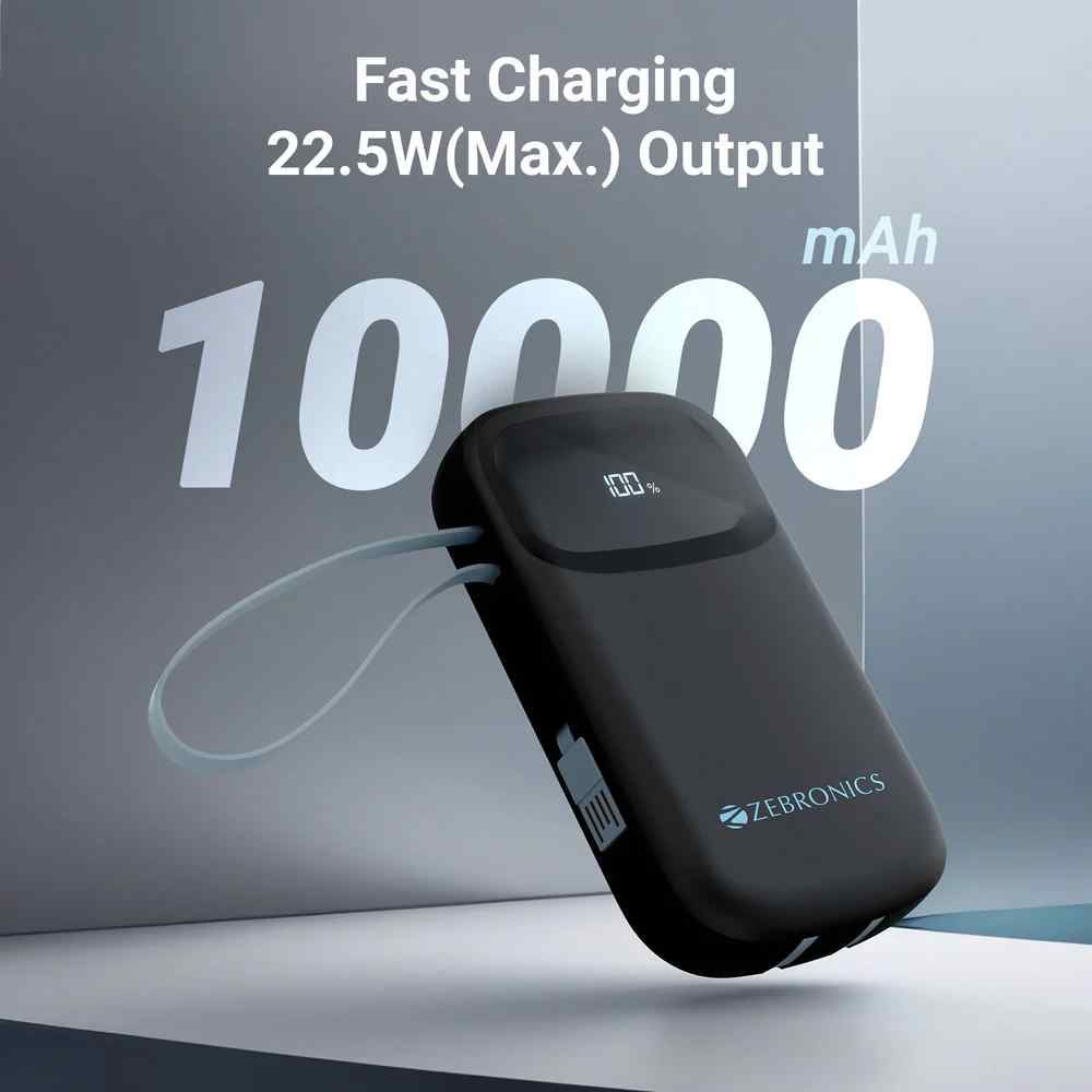 Zebronics Zeb EnergiTank 10R2 10000 mAh Power Bank