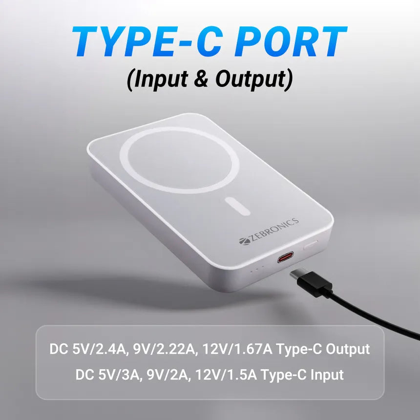 Zebronics Zeb-MW68 10000 mAh Wireless Power Bank