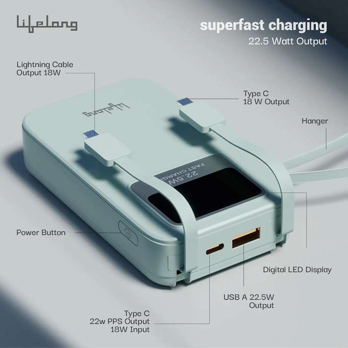 Lifelong AmpCharge 20000 mAh Power Bank