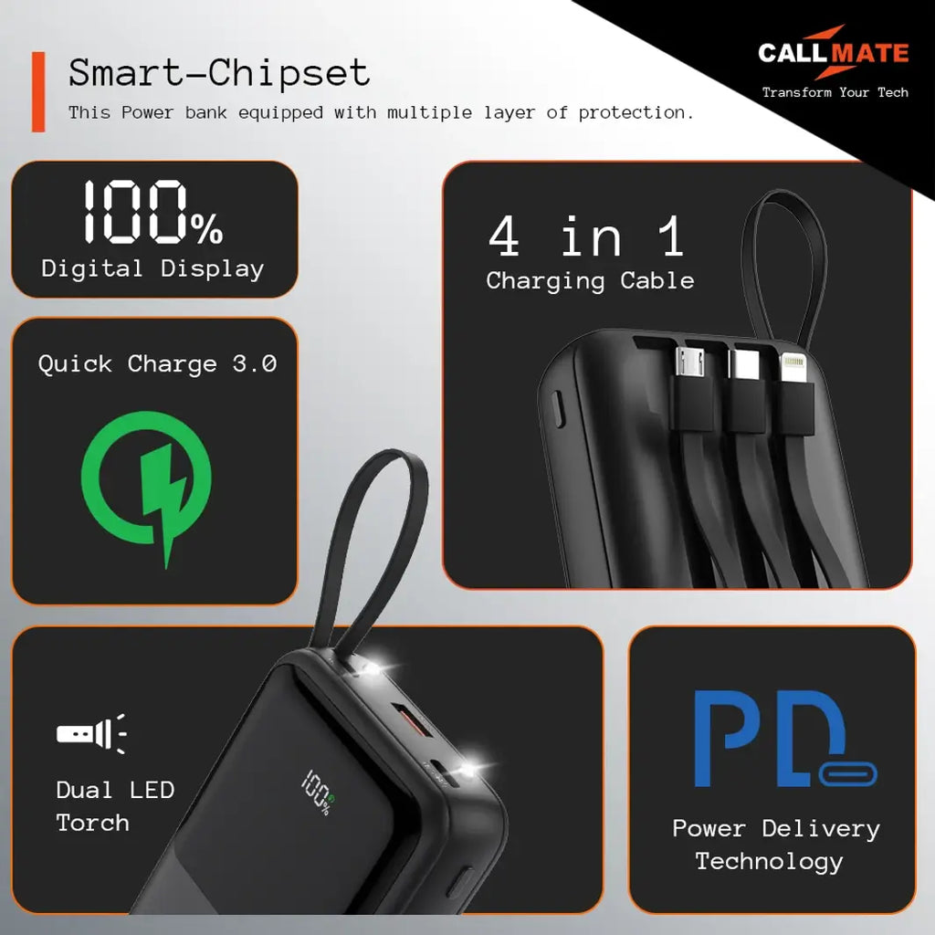 Callmate Flashlight 10000 mAh Power Bank