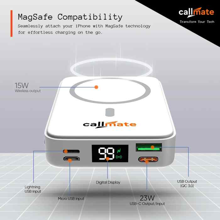 Callmate Magpower 10000 mAh Wireless Power Bank