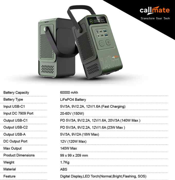 Callmate Treasury Pro CT-138 60000 mAh Power Bank