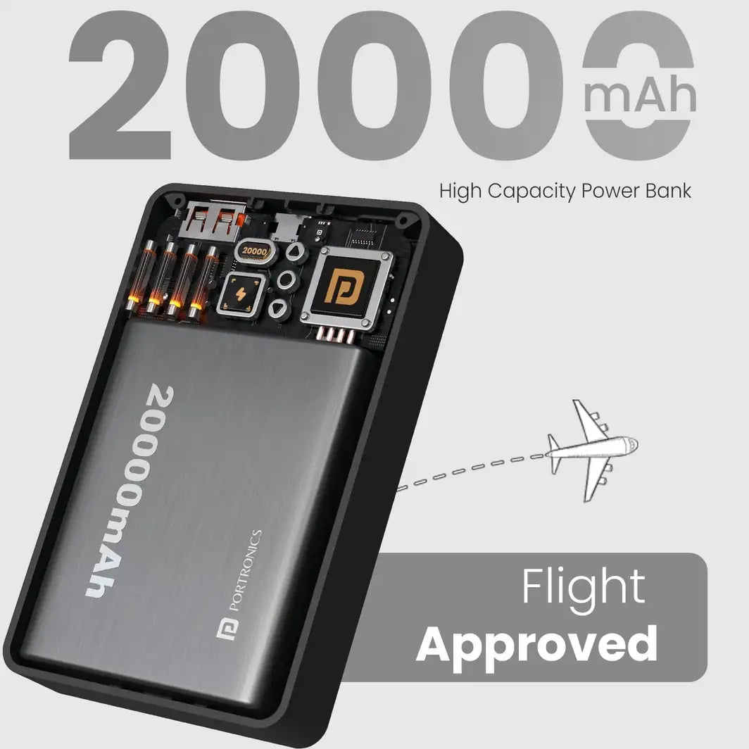 Portronics Luxcell Wireless Mini 20K 20000 mAh Power Bank