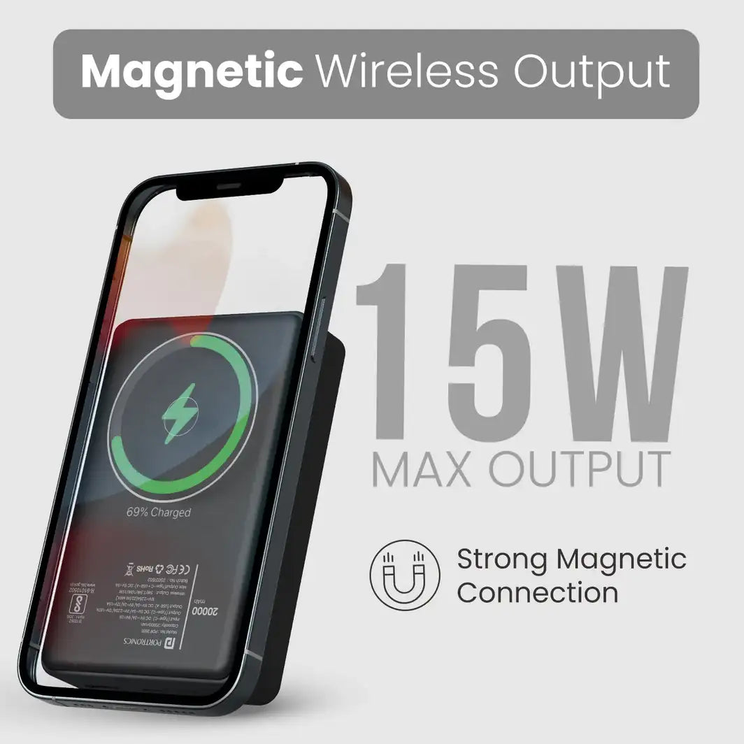 Portronics Luxcell Wireless Mini 20K 20000 mAh Power Bank