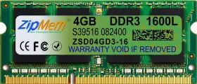 Zipmem ZSD04GD3-16 4 GB DDR3-1600 Laptop RAM